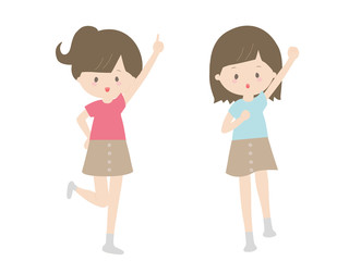 元気に応援する女の子