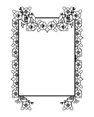 Flowers and leaves frame design