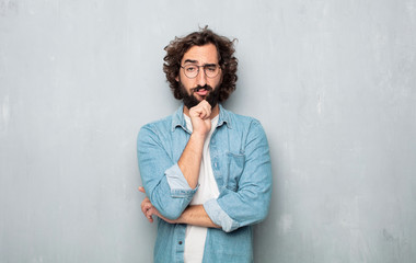 young tourist man confused or thinking