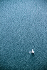 Top view of sailing boats