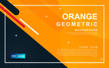 Abstract orange background. Geometric element design with dots decoration.