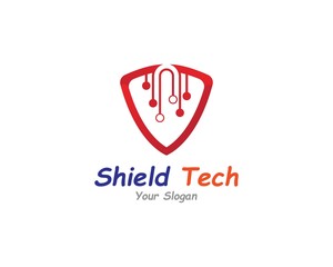 Shield Technology Logo Template Design Vector, Emblem, Design Concept, Creative Symbol, Icon