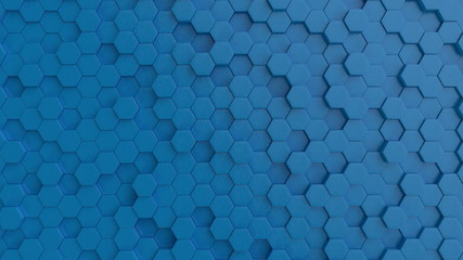 Hexagonal light blue background texture. 3d illustration, 3d rendering