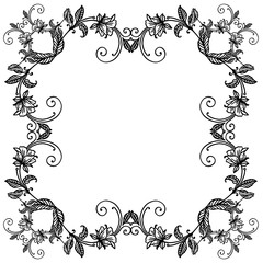 Beautiful vintage leaf flower frame, for design elegant of card. Vector