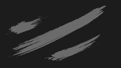 Abstract grey brush texture vector illustration on dark background.Grunge brush on black