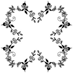 Vintage card, various shape pattern of frame, for ornate of unique floral. Vector
