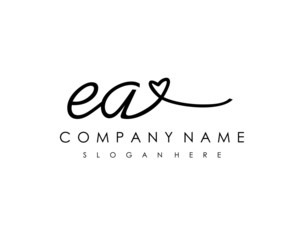 EA Initial handwriting logo vector