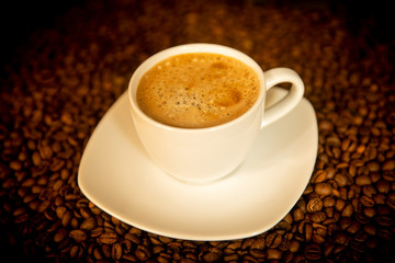  cup of coffee on beans