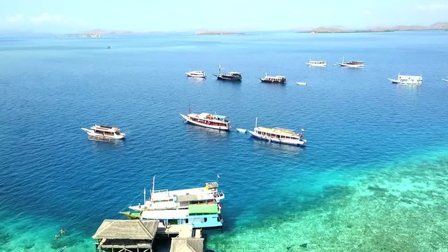 the atmosphere of the pier on kanawa island, Labuan Bajo