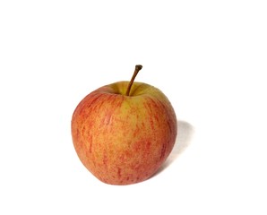 Organic apple from a Guatemalan farm on white background. fruits concept