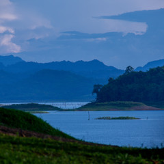 Beautiful Lake and Mountains in Thailand