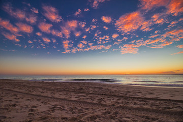 sunset on the beach, australia 