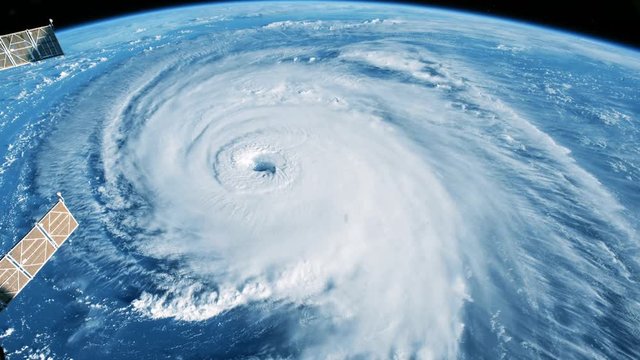 Eye of Hurricane from Space. Elements of this image furnished by NASA.