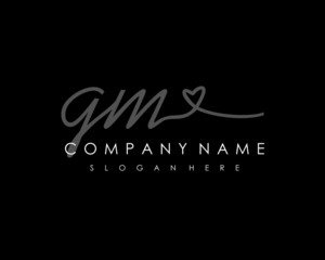 GM Initial handwriting logo vector
