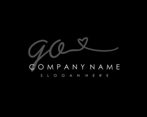 GO Initial handwriting logo vector