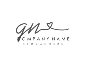GN Initial handwriting logo vector
