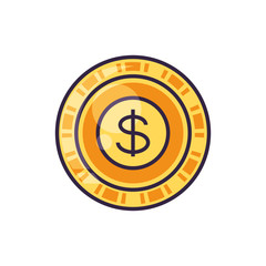 cash coin money isolated icon