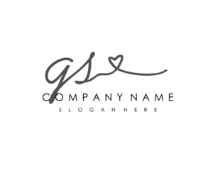 GS Initial handwriting logo vector