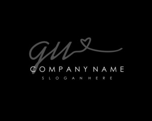 GU Initial handwriting logo vector