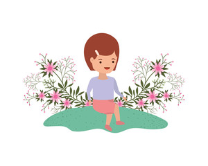 baby girl sitting on the grass avatar character