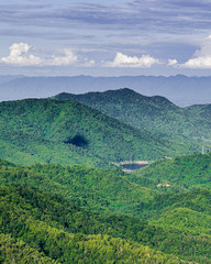 Thailand's scenic views of mountains and trees with beautiful landscapes.