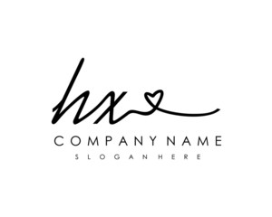 HX Initial handwriting logo vector