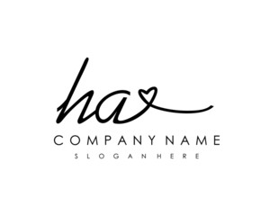 HA Initial handwriting logo vector