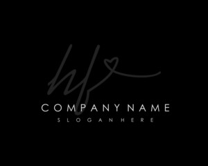HF Initial handwriting logo vector