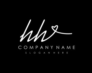 HHInitial handwriting logo vector