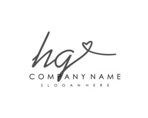 HG Initial handwriting logo vector