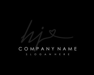 HJ Initial handwriting logo vector