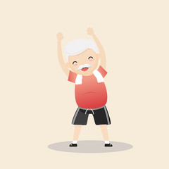 Elderly People Exercising Concept.