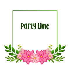 Vintage floral frame background, for card various design of party time. Vector