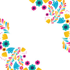 Fototapeta na wymiar pattern colorful flowers isolated icon