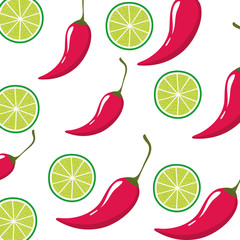 pattern slice of lemon and peppers icon
