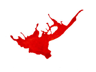 Abstract colorful blowing watercolor art hand paint on white background. There is blank place for your text, textures design art work, creative wallpaper