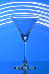 martini glass on backlight background