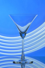martini glass on backlight background