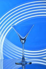 martini glass on backlight background