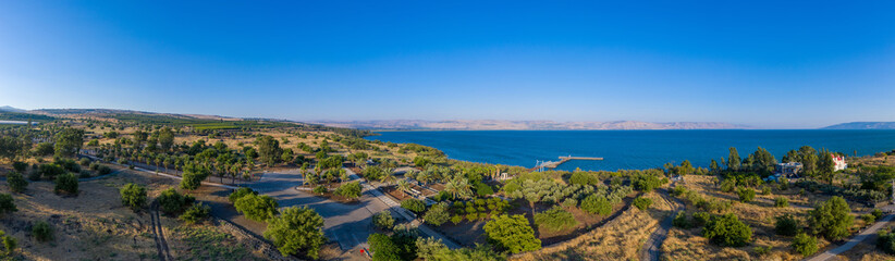 Capernaum along the edge of the Sea of Galilee cursed by Jesus for its lack of faith - obrazy, fototapety, plakaty