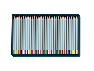 Set of watercolor pencils for drawing.