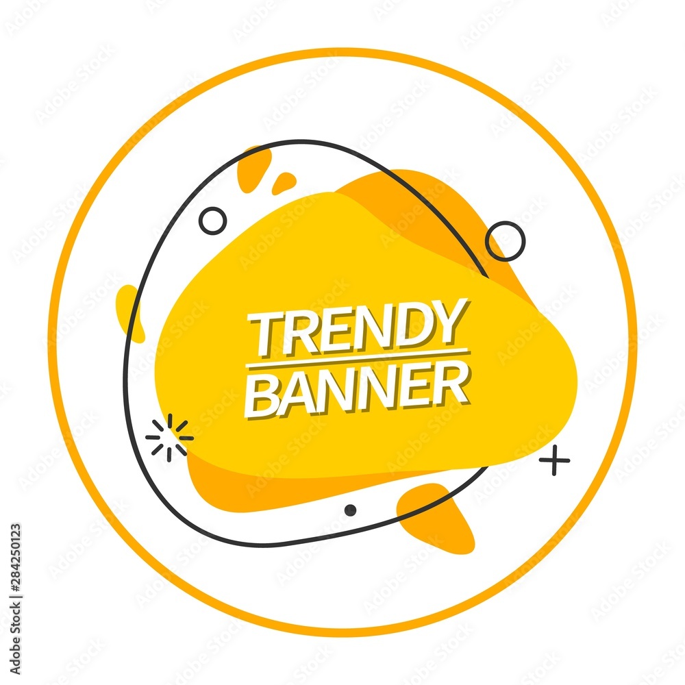Poster Trendy bright abstract banner yellow color. Template ready for use in web or print design.