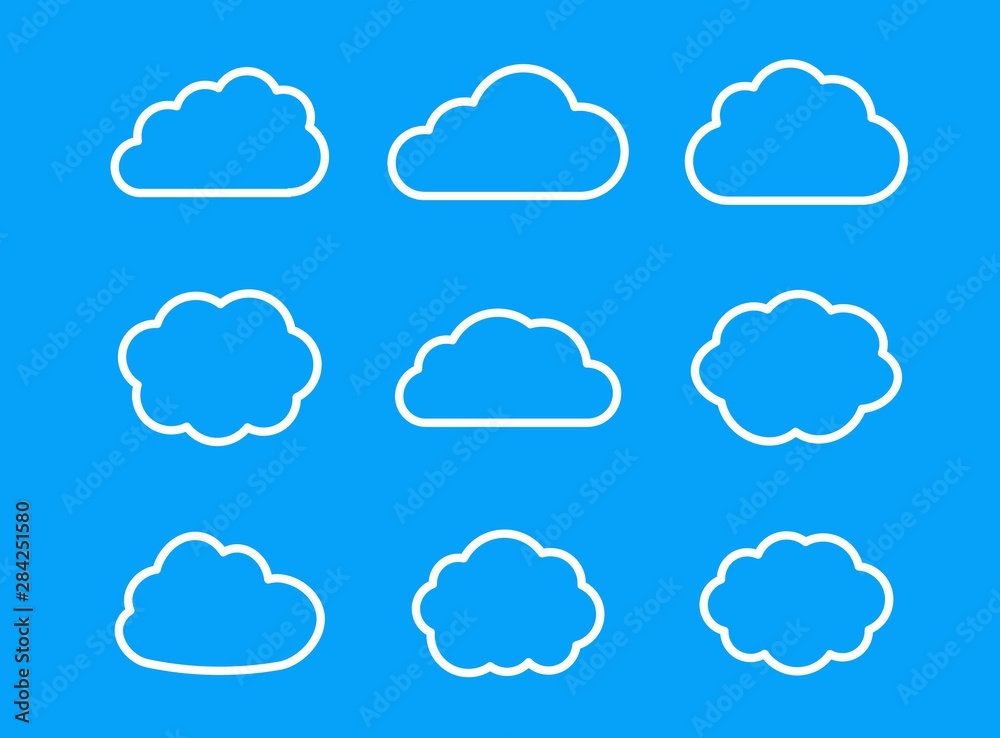 Aufkleber Cloud line icon. Vector flat symbol for web design, app, ui and logo. Storage solution element, databases, networking, cloud and meteorology concept.