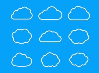 Cloud line icon. Vector flat symbol for web design, app, ui and logo. Storage solution element, databases, networking, cloud and meteorology concept.