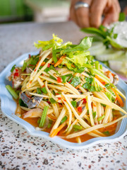 Blue Crab Salad,Street food Thai,Restaurant northeast,Green Healthy diet