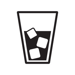 cold drink, glass of water with ice icon vector