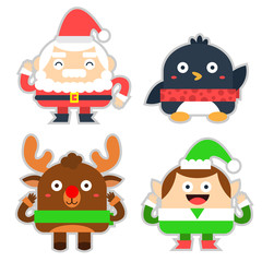 Santa claus and friends character.