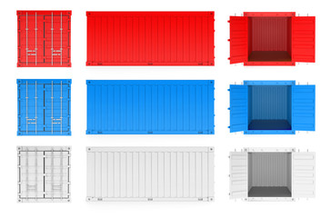 Shipping freight containers. 3d rendering illustration