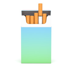 Open pack of cigarettes. Colored blank paper package