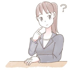 水彩 人物 デスクワーク 女性